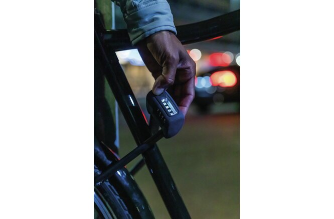 Lucchetto pieghevole Abus Bordo Combo 6000C/90 LED Code con supporto SH 6000/90 nero